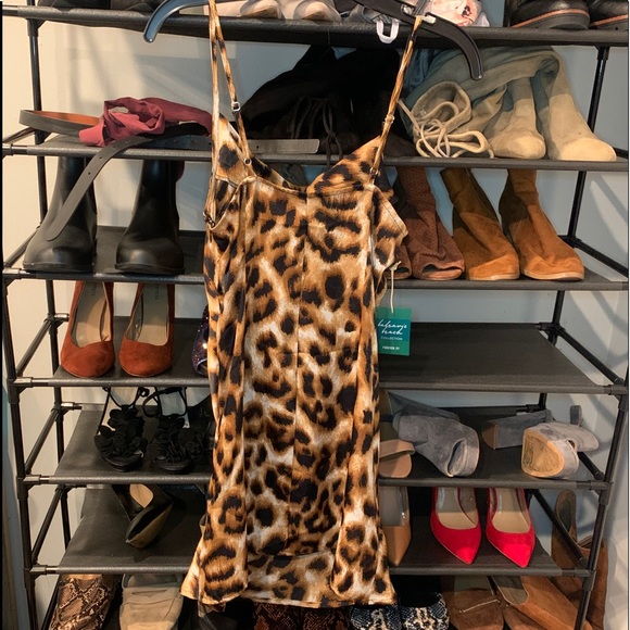 💲⬇️NWT Leopard mini cowl neck slip dress - Picture 4 of 6